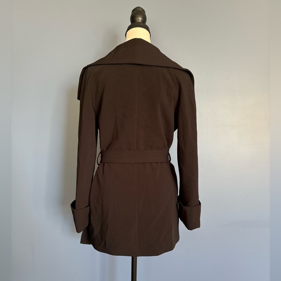 Tahari Black Mid-length Trench Coat size XS - Picture 9 of 12